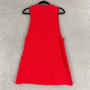 Free People Mini Dress Women XS Red Textured Sleeveless Button Front OB1632050